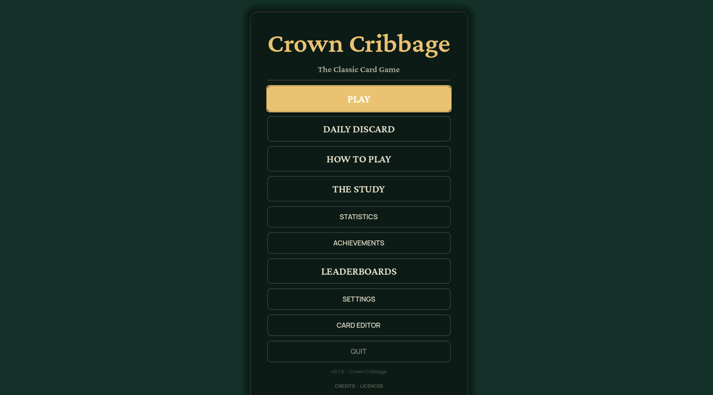 Crown Cribbage board